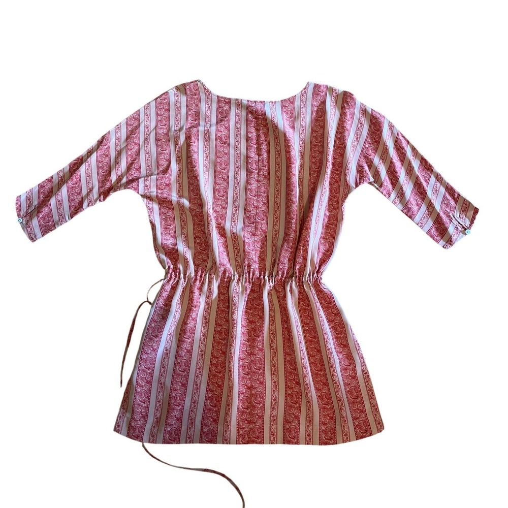 Elizabeth and James Tunic Dress Striped Drawstring Waist Casual‎ L